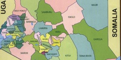 Novo mapa do Quênia municípios