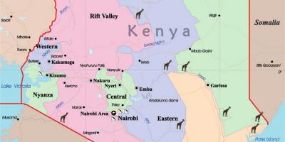 Um mapa do Quênia