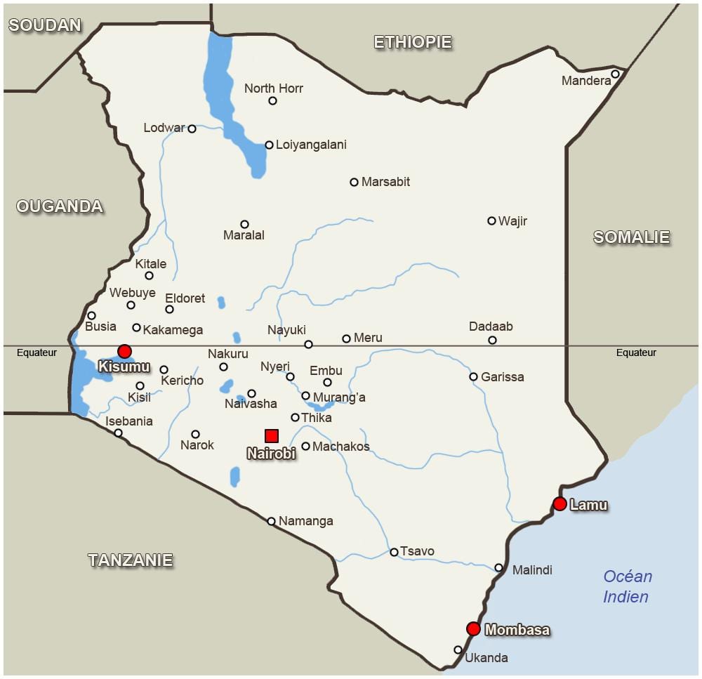 mapa de kitale Quênia