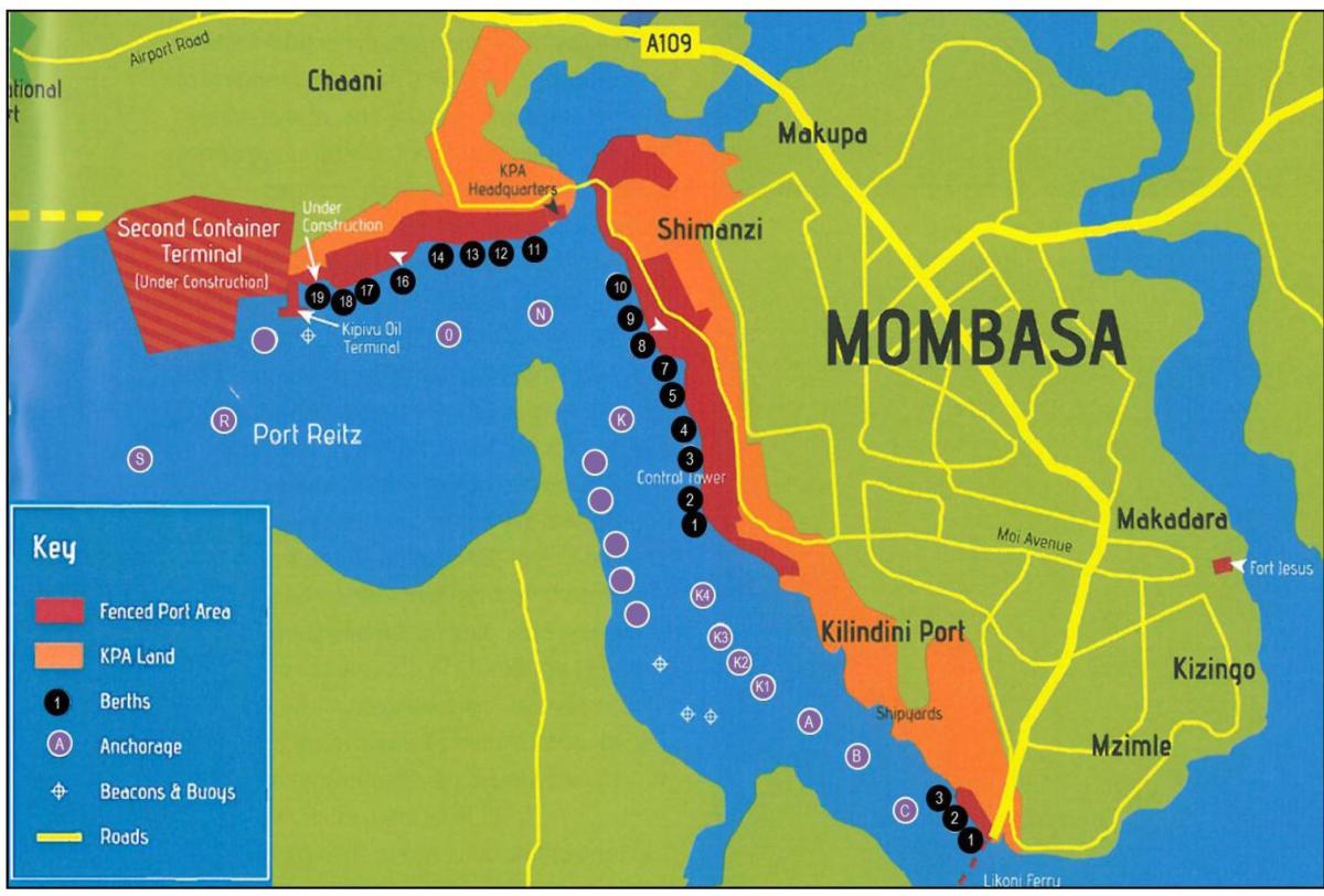 mapa de mombasa (Quênia