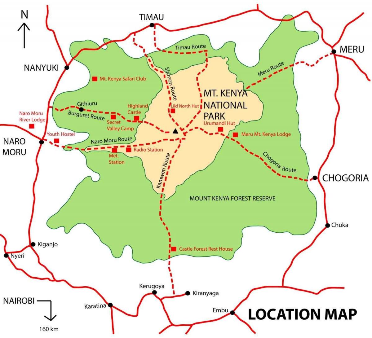 mapa do monte Quênia