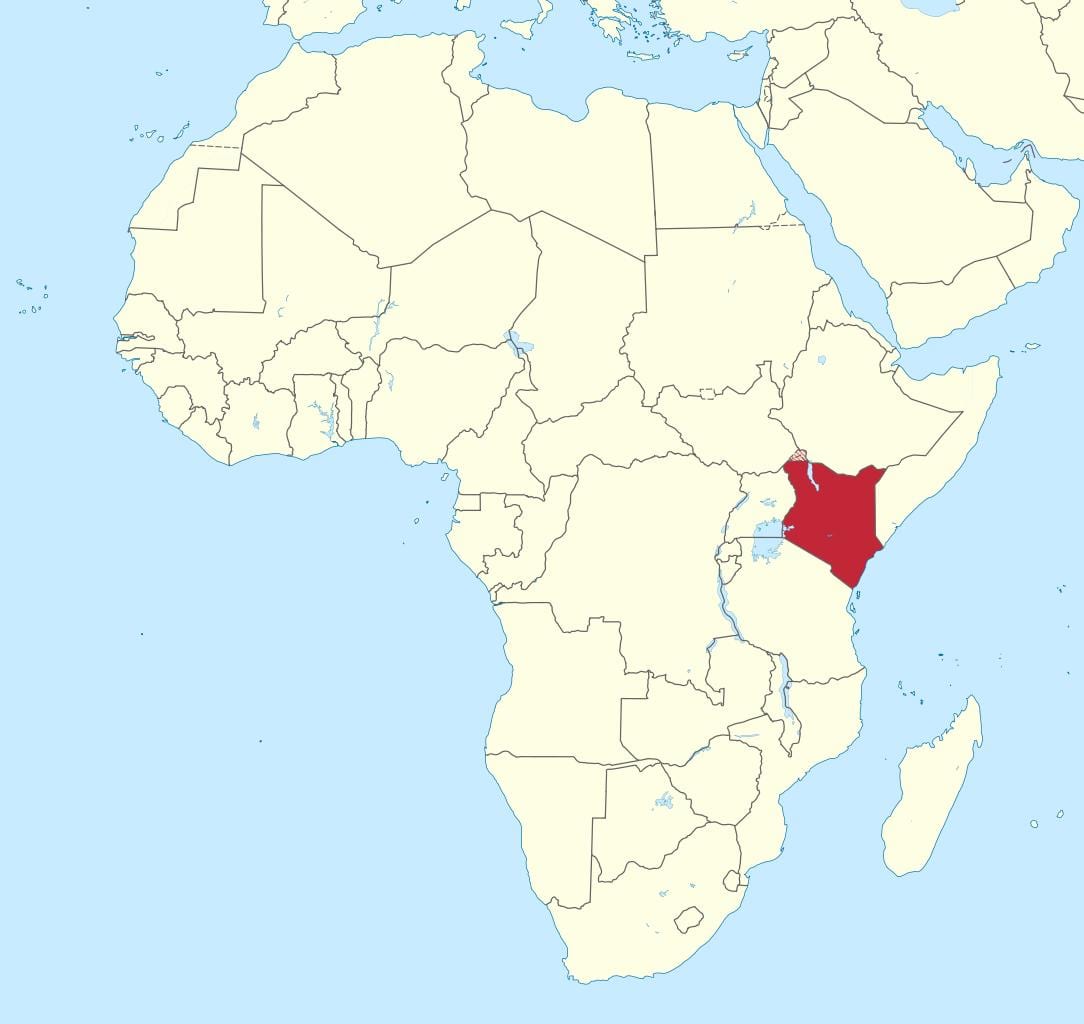 mapa da áfrica mostrando Quênia
