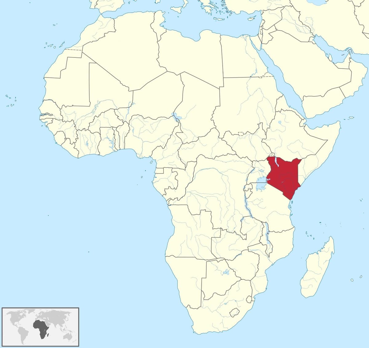mapa do Quênia mapa do vetor de