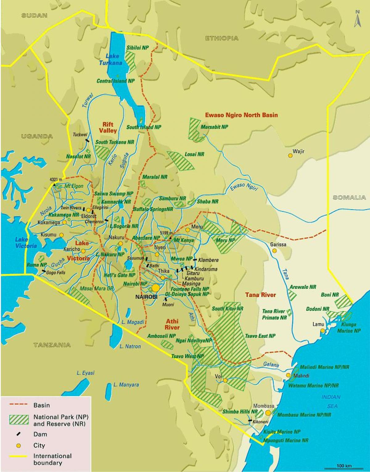mapa de vegetação do Quênia