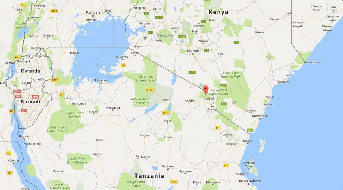 mapa mostrando Quênia