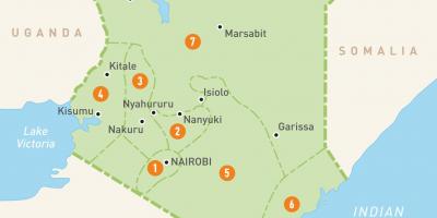 Mapa do Quénia, mostrando províncias
