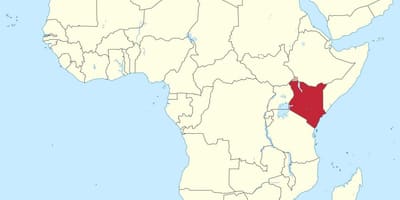 Mapa da áfrica mostrando Quênia