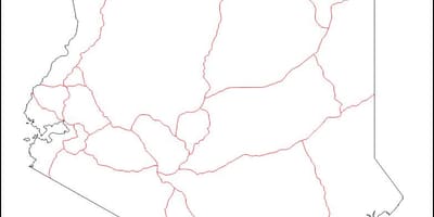 Quênia mapa em branco