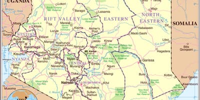 Quênia mapa rodoviário detalhado