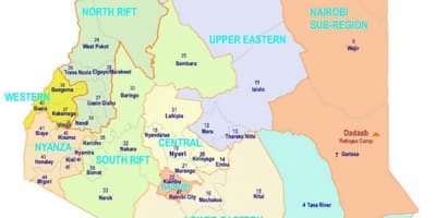 Mapa do Quênia religião