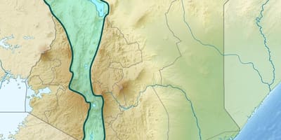 Mapa do vale do rift, no Quênia
